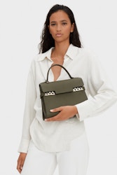 Delvaux - Authenticated Tempête Handbag - Leather Brown Plain for Women, Good Condition