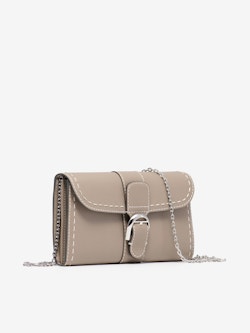 Brillant Long Wallet Chain in Rodeo Calf - Stone - Large Size - Maison Delvaux