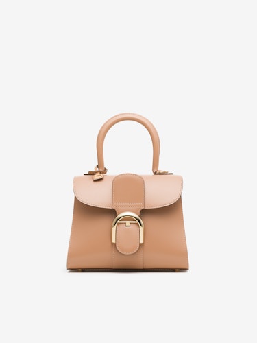 Shop DELVAUX Brillant Plain Leather Elegant Style Logo Handbags  (AA0572BJB0AUADO) by estateria