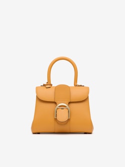 Delvaux Brillant Mini Leather Bag in Yellow