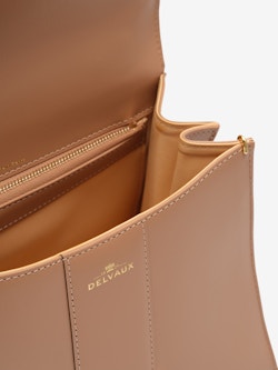 Delvaux Orange Leather Brillant MM Top Handle Bag Delvaux