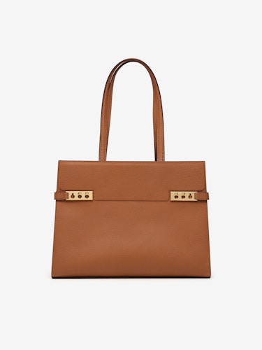 Shop DELVAUX Tempete Casual Style Plain Leather Party Style Office