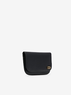 Vagabond Compact Wallet in Alpina Calf - Black - Medium Size - Maison Delvaux