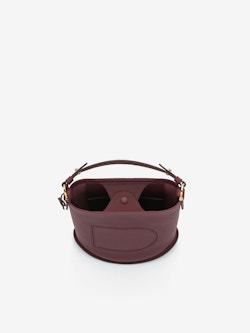 Top Handles Bag for Women - Pin Mini Bucket in Taurillon Soft - Navy - Small Size - Maison Delvaux