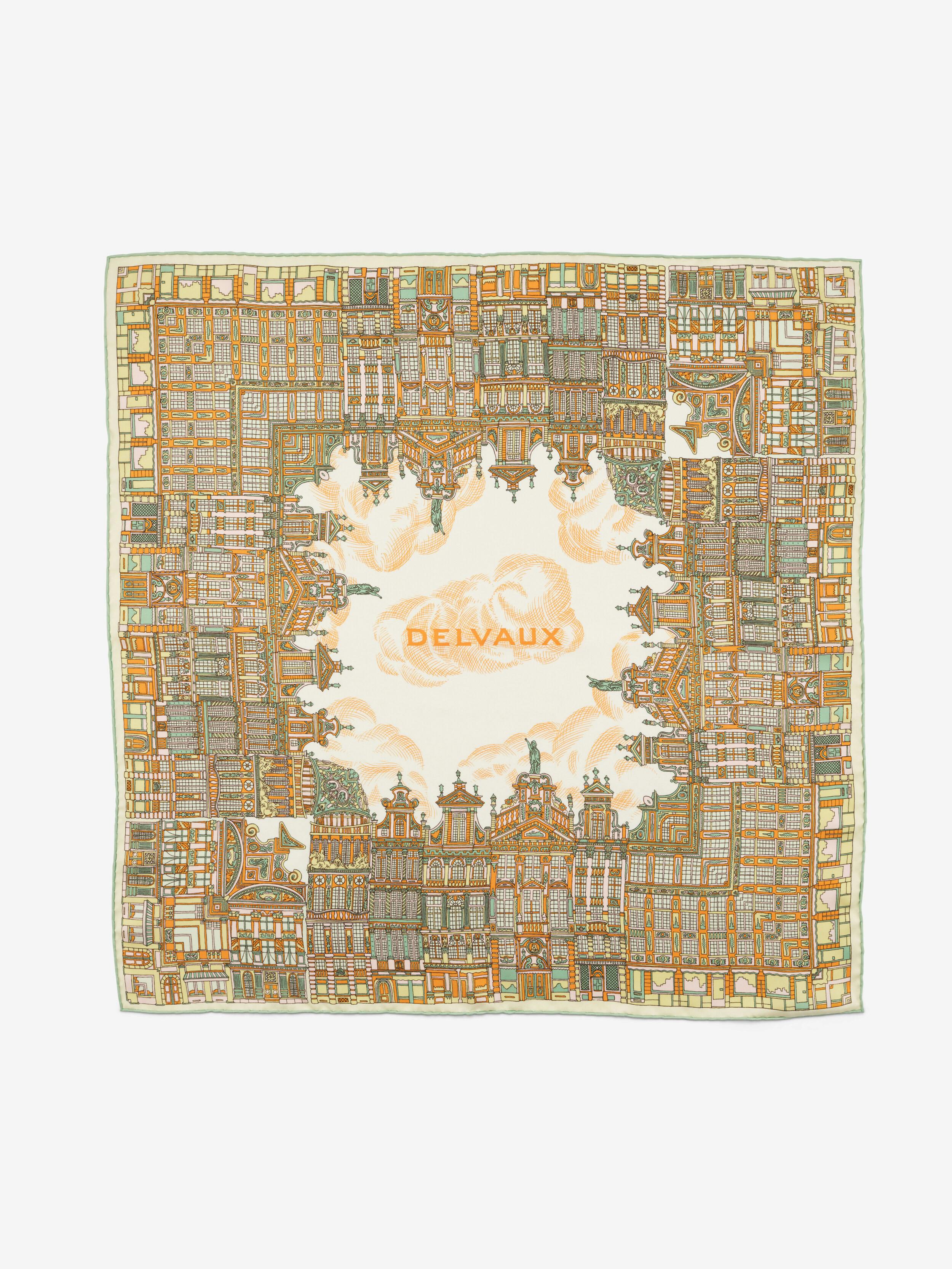 【DELVAUX直営店】Scarf 70 The Grand Place Scarf 70 The Grand Place Honey - Almond
