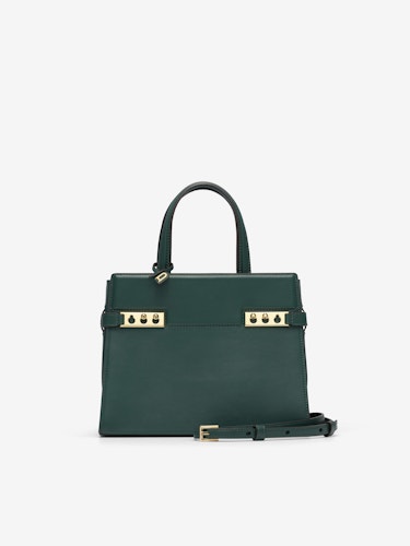 Delvaux Lime Green Supply Leather PM Tempête Top Handle Bag