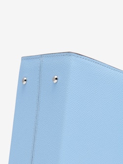 DELVAUX Tempete PM 金屬扣帶壓紋牛皮掀蓋手提/肩背包(灰色), 歐系精品包/配件