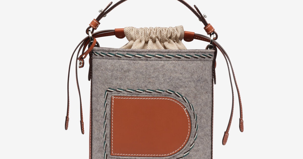 Loewe Cylinder Pocket Mini Raffia Shoulder Bag in Natural